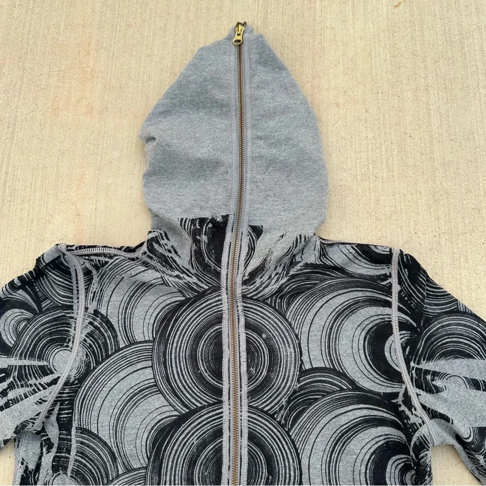 Custo Barcelona Full Zip Hoodie Gray Size Medium (4) Vintage Y2K Art AOP - Picture 6 of 6